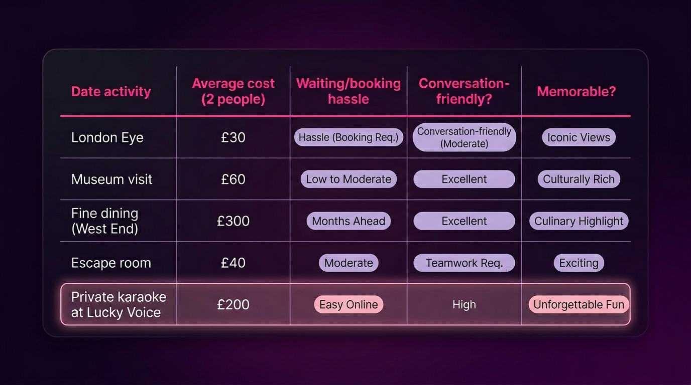 How Karaoke Stacks Up Against Other Date Activities