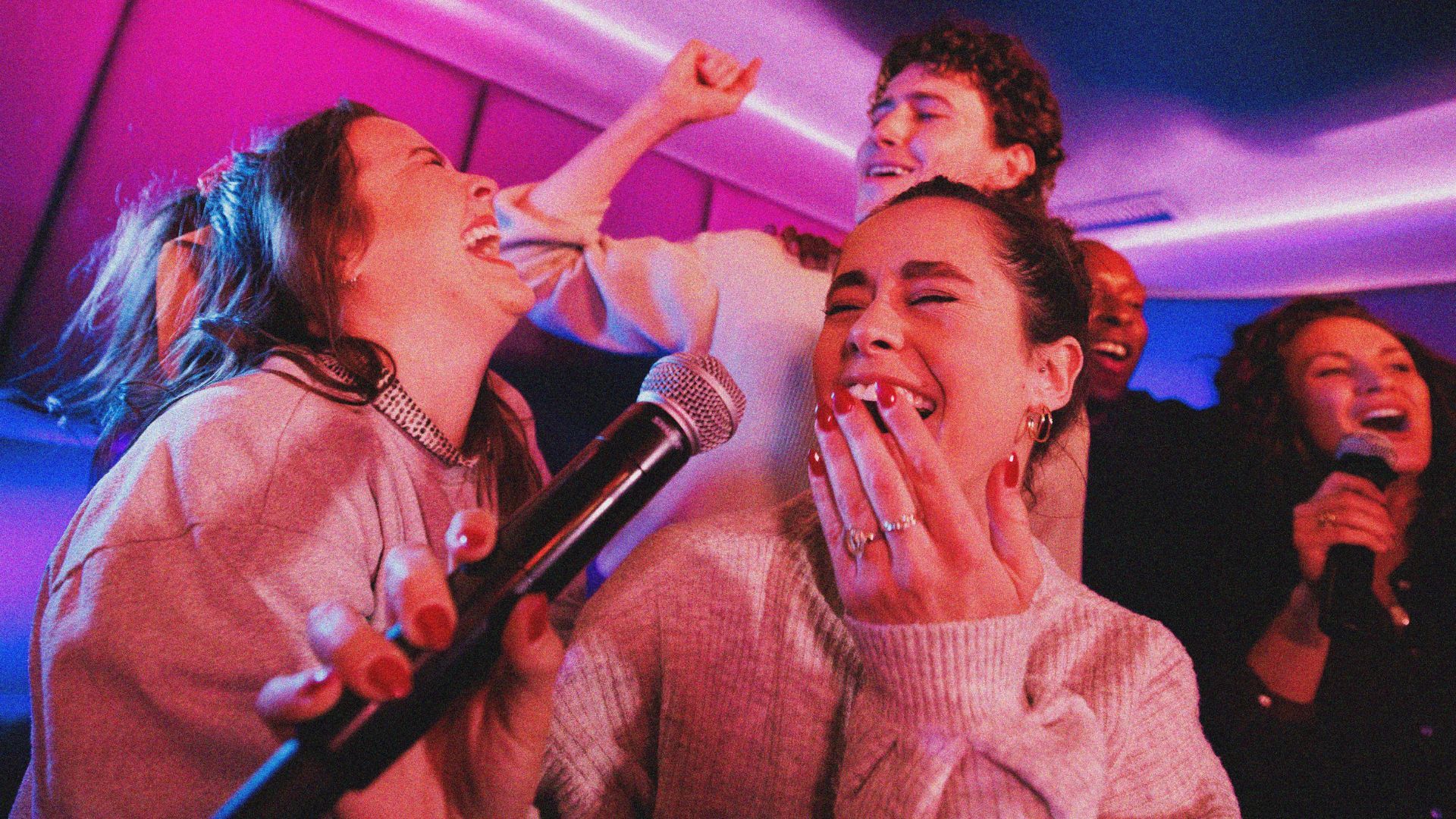 singing close up - grained